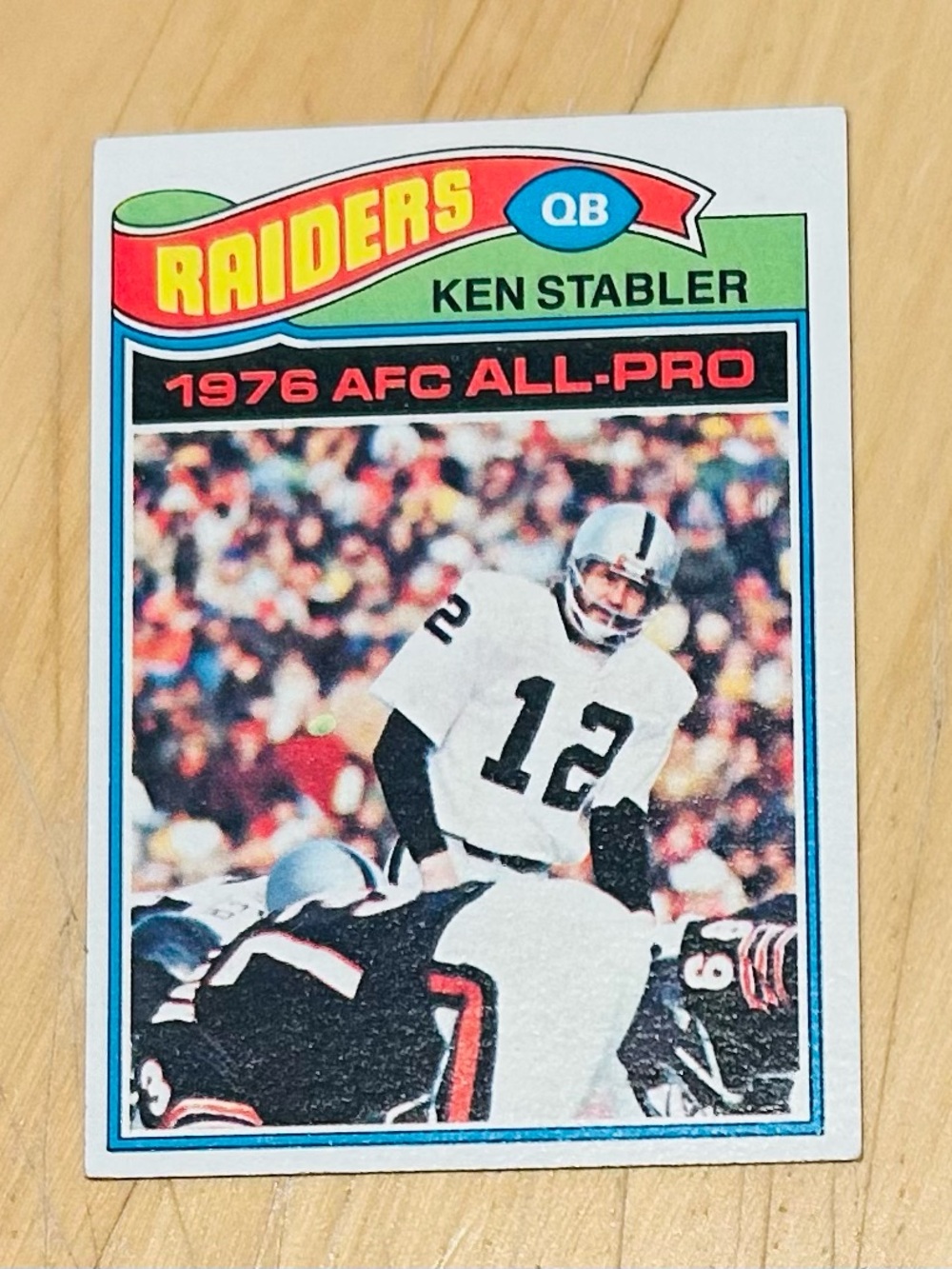 Vintage 1977 Oakland Raiders AFC ALL-PRO Ken Stabler Collector’s Card
